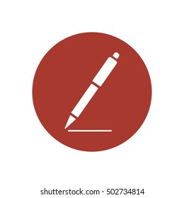 Pen icon. Flat design.