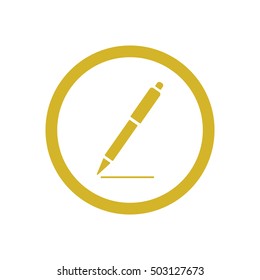 Pen icon. Flat design.