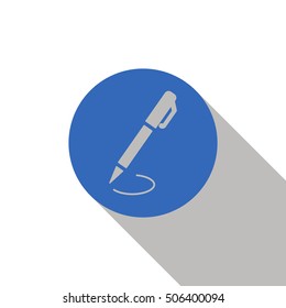Pen  icon. Flat design.