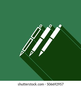 Pen icon. Flat design.