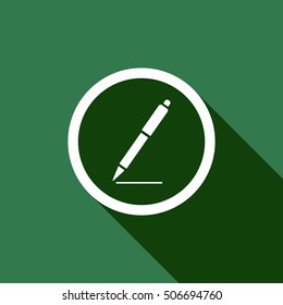 Pen icon. Flat design.