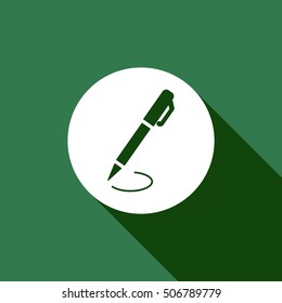 Pen  icon. Flat design.