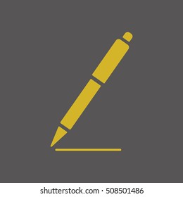 Pen icon. Flat design.