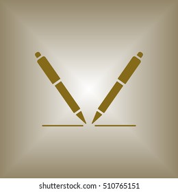 Pen icon. Flat design.