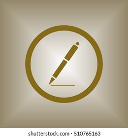 Pen icon. Flat design.