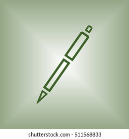 Pen icon. Flat design.