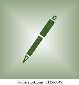 Pen icon. Flat design.