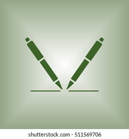Pen icon. Flat design.