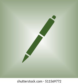 Pen icon. Flat design.