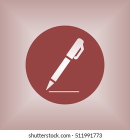 Pen  icon. Flat design.