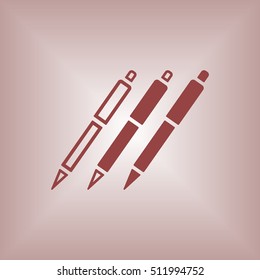 Pen icon. Flat design.
