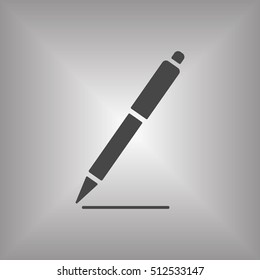 Pen icon. Flat design.