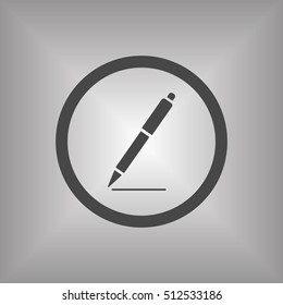 Pen icon. Flat design.