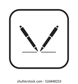 Pen icon. Flat design.