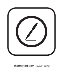 Pen icon. Flat design.