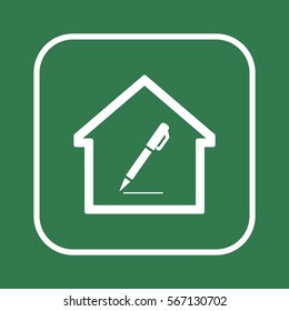 Pen  icon. Flat design.