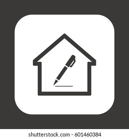 Pen  icon. Flat design.