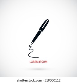 pen icon, flat design best vector icon