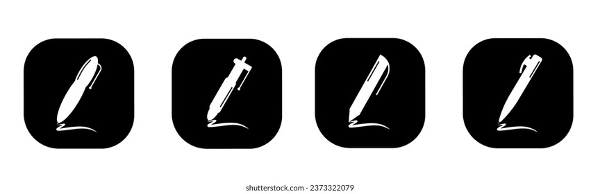 Pen icon in flat. A pen design. Stock vector.