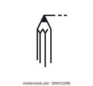 Pen icon in flat design. Vector isolated on white background.
