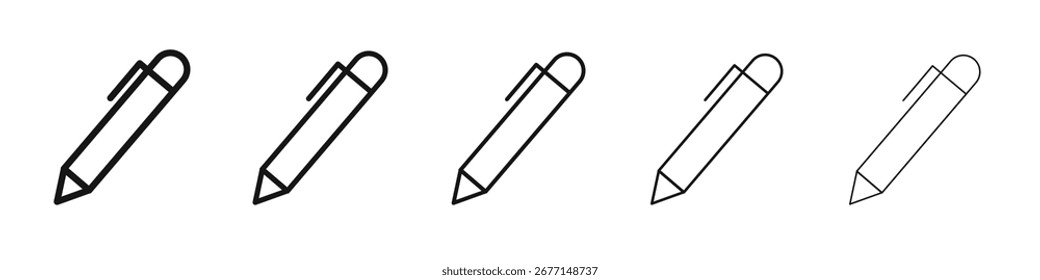 Pen icon flat illustration set logo