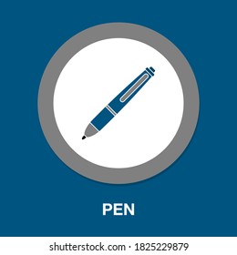 icono de la pluma. ilustración plana del icono del vector del lápiz para web