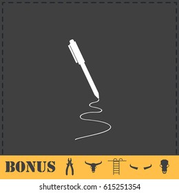 Pen icon flat. Simple vector symbol and bonus icon