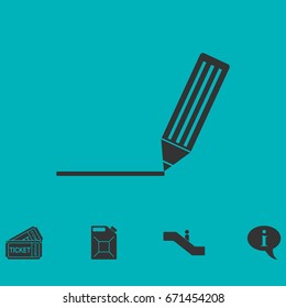 Pen icon flat. Simple vector symbol and bonus icon