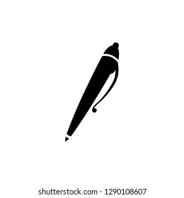 Pen Icon In Flat Style Vector For Apps, UI, Websites. Black Icon Vector Illustration.