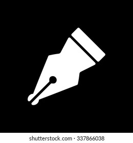 The pen icon. Fountain Pen symbol. Flat Vector illustration