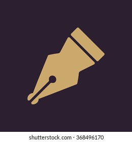 The pen icon. Fountain Pen symbol. Flat Vector illustration