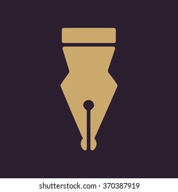 The pen icon. Fountain Pen symbol. Flat Vector illustration