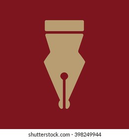 The pen icon. Fountain Pen symbol. Flat Vector illustration