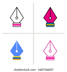 Pen icon. Graphic element illustration on white background. Vector Illustration. 