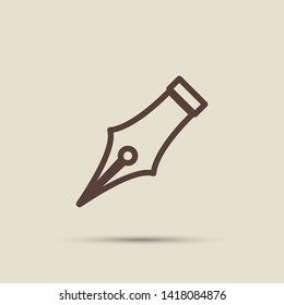 Pen icon illustration. Flat design style