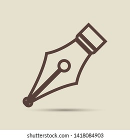 Pen icon illustration. Flat design style