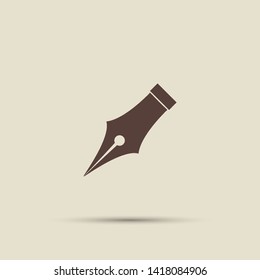 Pen icon illustration. Flat design style