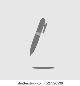 A pen icon illustration isolated in a gray background