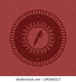 pen icon inside badge with red background