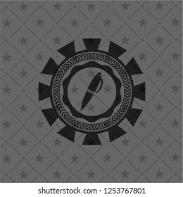 pen icon inside black emblem. Vintage.