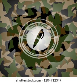 pen icon inside camo emblem