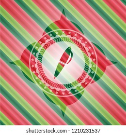 pen icon inside christmas badge background.
