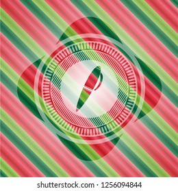 pen icon inside christmas emblem background.