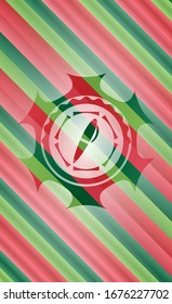 ícono de pluma dentro del emblema de Navidad.