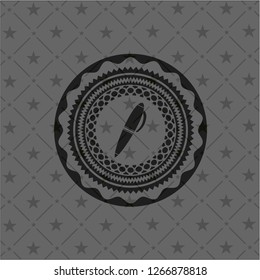 pen icon inside dark badge or emblem