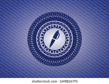pen icon inside emblem with jean high quality background