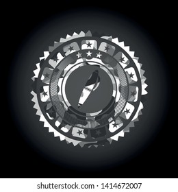 pen icon inside grey camouflage texture