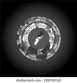 pen icon inside grey camouflaged emblem