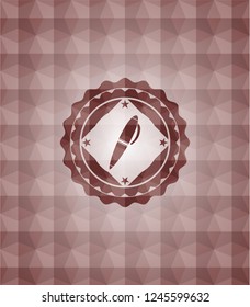 pen icon inside red badge with geometric background. Seamless.