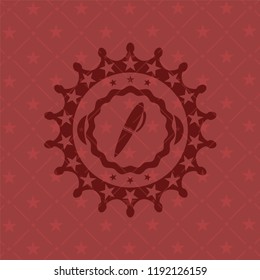 pen icon inside red icon or emblem